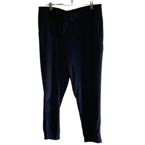 Cuddl Duds Navy Blue Soft Velour Warm Lounge Pants w Pockets, Comfortable, PXL - Picture 2 of 5